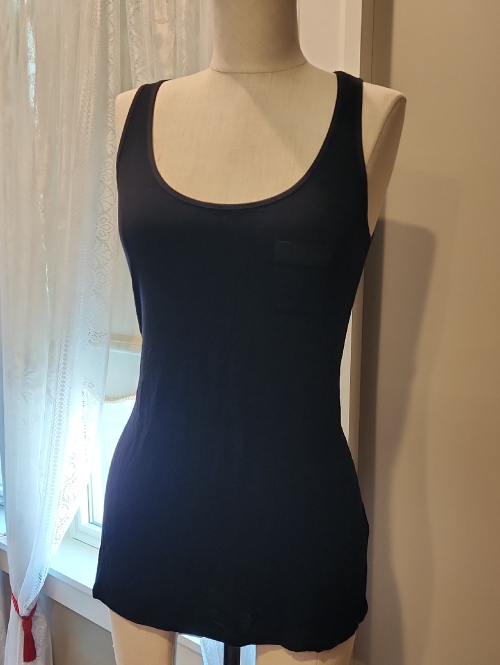 White House Black Market Black Scoop Neck Tank Top